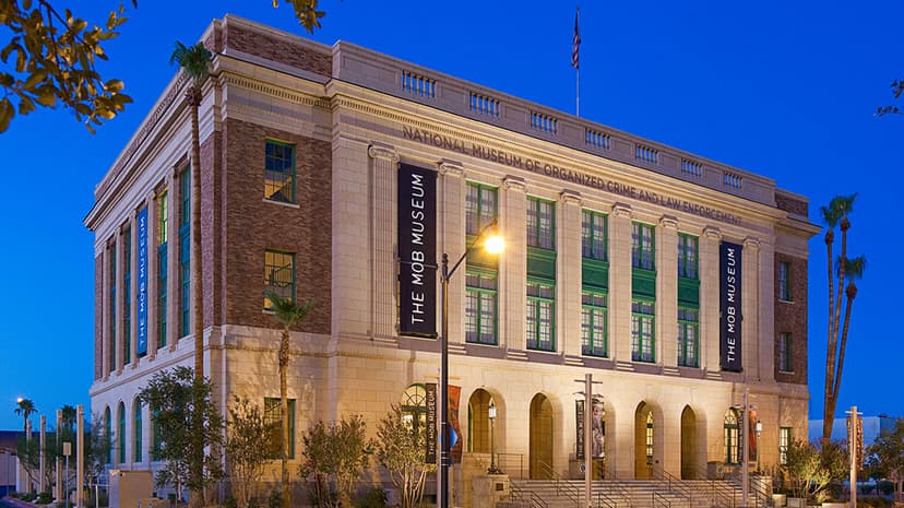The Mob Museum in Las Vegas — The National Museum of Organized Crime and Law Enforcement — three floors in the 1933 Downtown federal courthouse, plus a basement speakeasy