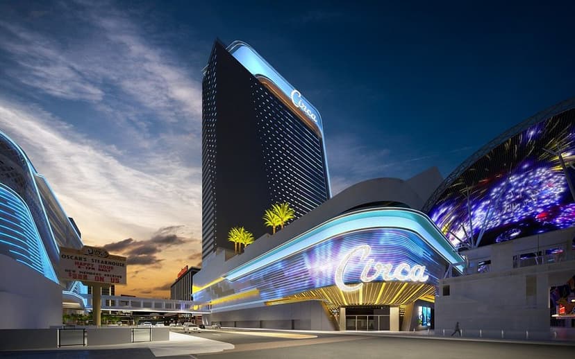 Circa Resort & Casino in Las Vegas — The Stevens brothers' 2020 Downtown tower — 777 adults-only rooms, Stadium Swim, and the world's largest sportsbook