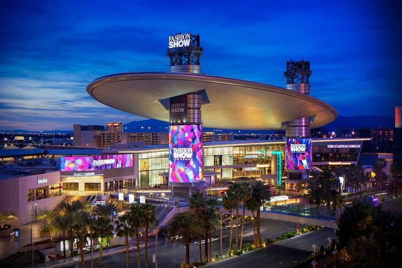 Fashion Show Mall in Las Vegas — The Strip's largest traditional mall, anchored by Macy's, Nordstrom, Dillard's, Dick's, and Forever 21 across 1