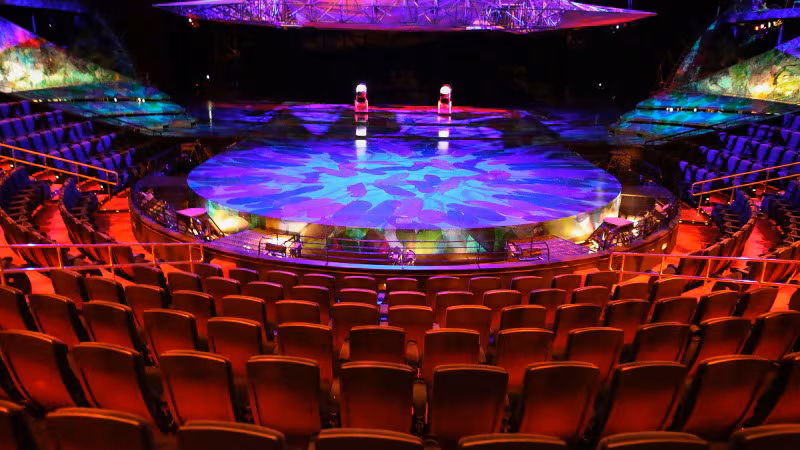 Mystère by Cirque du Soleil in Las Vegas — Cirque du Soleil's Vegas debut (1993) at Treasure Island — the original big-top-style Cirque show, still running after three decades