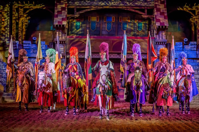 Tournament of Kings in Las Vegas — Dinner-theater jousting at Excalibur — eat a whole Cornish hen with your hands while armored knights charge at each other